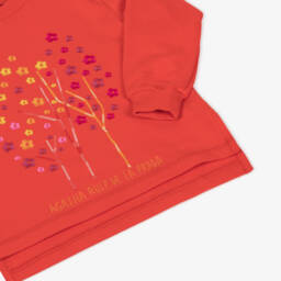 Agatha Ruiz de la Prada-سويتشيرت مطرز بالزهور قطن لون برتقالي للبنات | Childrensalon