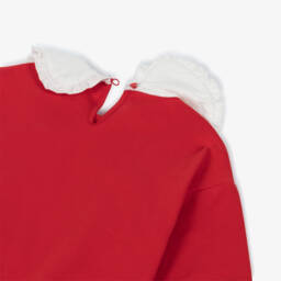 Agatha Ruiz de la Prada-Свитшот красный хлопковый с синей птицей для девочек | Childrensalon