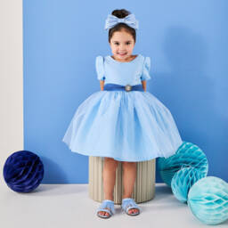 Age of Innocence-Girls Blue Feather Sandals | Childrensalon
