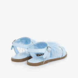 Age of Innocence-Girls Blue Feather Sandals | Childrensalon