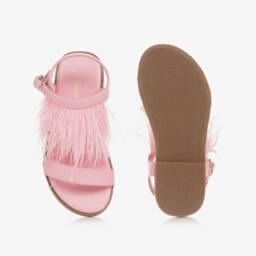 Age of Innocence-Girls Pink Feather Sandals | Childrensalon
