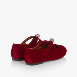 Age of Innocence-Туфли красные бархатные с кристаллами для девочек | Childrensalon