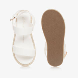 Age of Innocence-Girls White Leather Sandals | Childrensalon