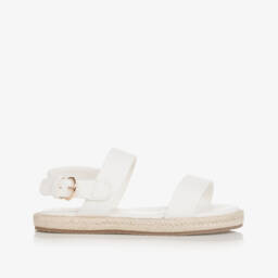 Age of Innocence-Girls White Leather Sandals | Childrensalon