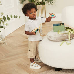 AIGNER-Baby Boys Beige Cotton Cargo Shorts | Childrensalon