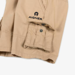 AIGNER-Baby Boys Beige Cotton Cargo Shorts | Childrensalon