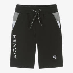 AIGNER-Baby Boys Black Cotton Shorts | Childrensalon