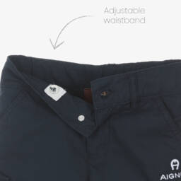 AIGNER-Baby Boys Blue Cotton Cargo Shorts | Childrensalon