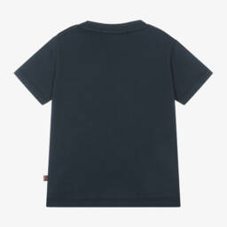 AIGNER-Baby Boys Blue Cotton T-Shirt With Logo Stripe | Childrensalon