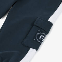 AIGNER-Baby Boys Navy Blue Cotton Cargo Joggers | Childrensalon
