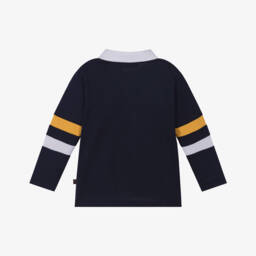 AIGNER-Baby Boys Navy Blue Cotton Long-Sleeved Polo Shirt | Childrensalon