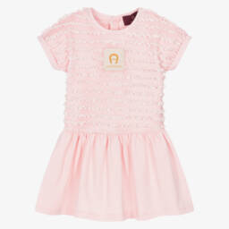 AIGNER-Baby Girls Pink Cotton Frilly Dress | Childrensalon