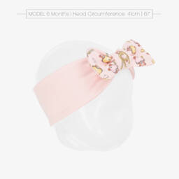 AIGNER-Baby Girls Pink Pima Cotton Teddy Bears Headband | Childrensalon