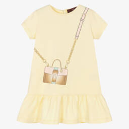 AIGNER-Baby Girls Yellow Cotton Crossbody Bag Dress | Childrensalon