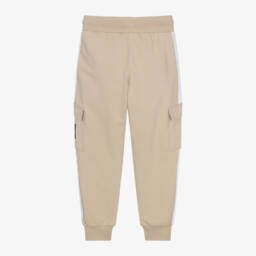 AIGNER-Boys Beige Cotton Cargo Joggers | Childrensalon