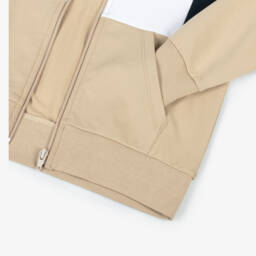 AIGNER-Boys Beige Cotton Zip-Up Top | Childrensalon