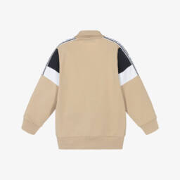 AIGNER-Boys Beige Cotton Zip-Up Top | Childrensalon