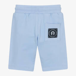 AIGNER-Boys Blue Cotton Logo Tape Shorts | Childrensalon