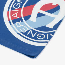 AIGNER-Boys Blue Cotton T-Shirt With Logo Design | Childrensalon