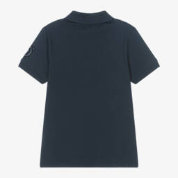 AIGNER-Boys Navy Blue Cotton Polo Shirt | Childrensalon