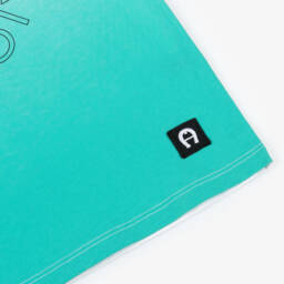 AIGNER-Boys White & Green Ombré Cotton T-shirt | Childrensalon