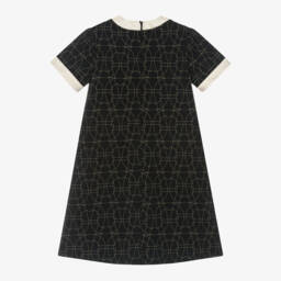 AIGNER-Girls Black & Gold Cotton Dress | Childrensalon