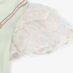 AIGNER-Girls Green Bag Print Cotton Dress | Childrensalon