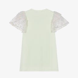 AIGNER-Girls Green Bag Print Cotton Dress | Childrensalon
