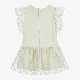 AIGNER-Girls Green Cotton Handbag Dress | Childrensalon