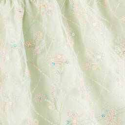 AIGNER-Girls Green Cotton Handbag Dress | Childrensalon