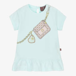 Girls Pale Aqua Blue Cotton T-Shirt