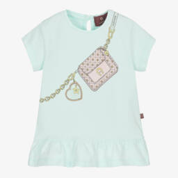 Girls Pale Aqua Blue Cotton T-Shirt