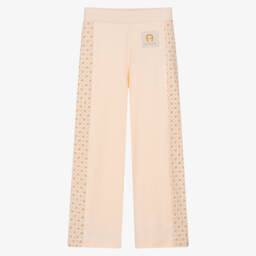 AIGNER-Girls Peach Pink Lace Sleeve T-Shirt | Childrensalon