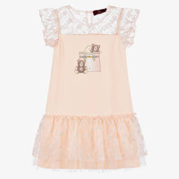 AIGNER-Girls Pink Cotton Handbag Dress | Childrensalon