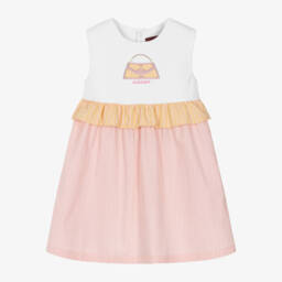 AIGNER-Girls Pink Cotton Handbag Dress | Childrensalon