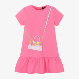 AIGNER-Girls Pink Cotton Jersey Dress | Childrensalon