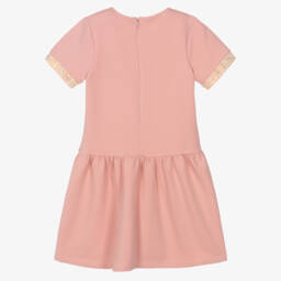 AIGNER-فستان بفيونكة بنات تويد وقطن جيرسي لون زهري | Childrensalon