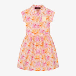 AIGNER-Girls Pink Geometric Cotton Shirt Dress | Childrensalon