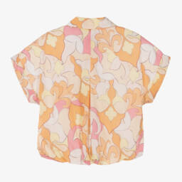 AIGNER-Girls Pink & Orange Cotton Blouse | Childrensalon