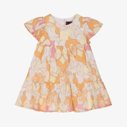 AIGNER-Girls Pink & Orange Cotton Dress | Childrensalon