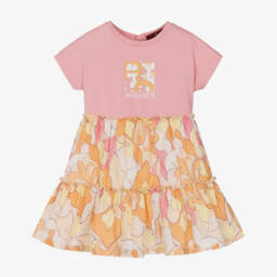 AIGNER-Girls Pink & Orange Cotton Dress | Childrensalon