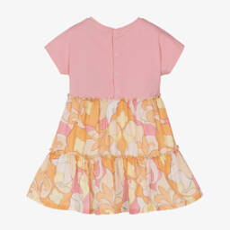 AIGNER-Girls Pink & Orange Cotton Dress | Childrensalon