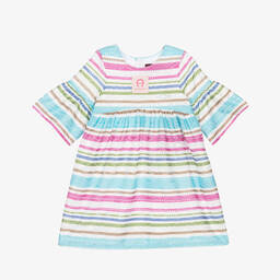 AIGNER-Girls Pink Striped Dress | Childrensalon