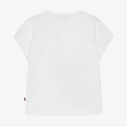 AIGNER-Girls White Cotton Bag Print T-Shirt | Childrensalon