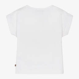 AIGNER-Girls White Cotton Zigzag T-Shirt | Childrensalon