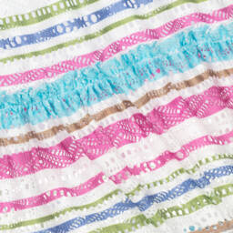 AIGNER-Girls White & Pink Striped Cotton Dress | Childrensalon