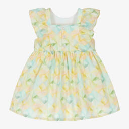 AIGNER-Girls Yellow Cotton Pastel Print Dress | Childrensalon