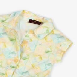 AIGNER-Girls Yellow Geometric Cotton Shirt Dress | Childrensalon