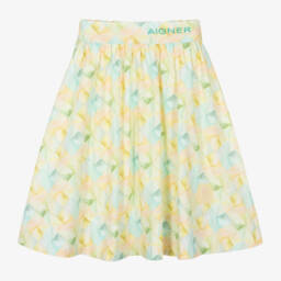 AIGNER-Girls Yellow Pastel Print Skirt | Childrensalon