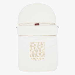 Ivory & Gold Pima Cotton Padded Baby Nest (72cm)